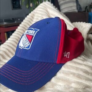 47 Brand New York Rangers Blue & Red Baseball Hat